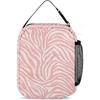 Сумка для ланча с принтом из разноцветной кожи животных, розовая, в полоску зебры, изолированная, большая, многоразовая, герметичная сумка для ланча ForWork