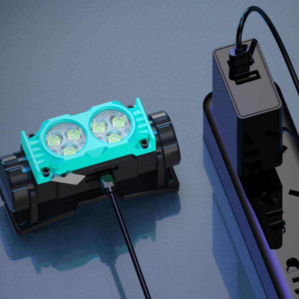 Светодиодный налобный фонарь для работы с USB-зарядкой и индикатором батареи, Hands-Free, магнитный дизайн, регулируемый угол, для рыбалки, кемпинга