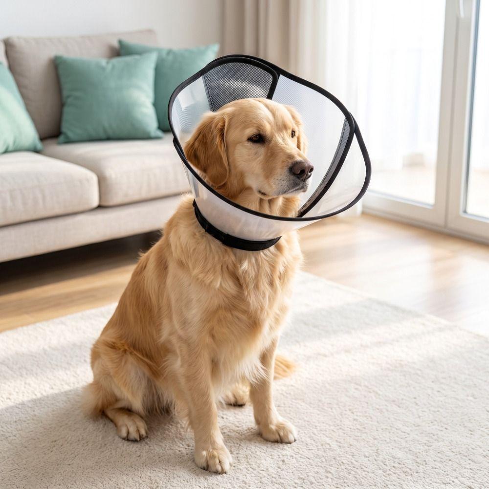 Breathable Dogs Comfy Cones Adjustable Neck Protection Cover Sterilization
