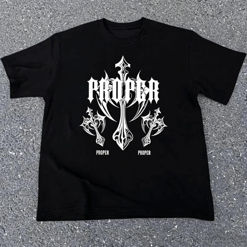 Готическая футболка "PROFERA", Мягкая Дышащая и Устойчивая к Выцветанию, Классический Крой для Повседневной Носки