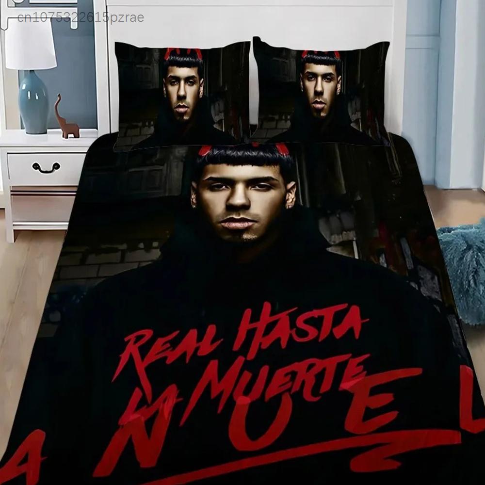 Пододеяльник Anuel AA 3D Изысканный Hasta La Muerte Цифровая Печать Комплект Постельного Белья Одеяло Кровать Молодежь Домашний Декор Дети Мальчики Подарок