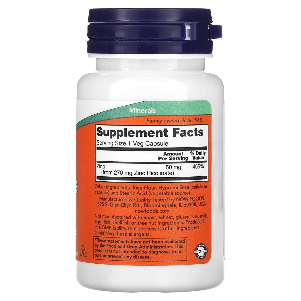 Zinc Picolinate, 50Mg, 60 Veggie Caps (50Mg per Capsule)