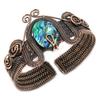 Abalone Shell Bangle 999 Copper Wire Wrapped Jewelry, Handmade Gemstone Bangle Jewelry, For Wedding Gift