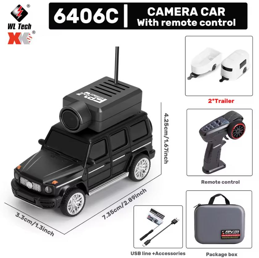 Мини Радиоуправляемая Машинка 1: 64 Wltoys 6406 Fpv С Камерой Машина Полного Масштаба Машины На Радиоуправлении Машинное Управление Через Приложение 2.4G Для Мальчика Гонки Игрушка
