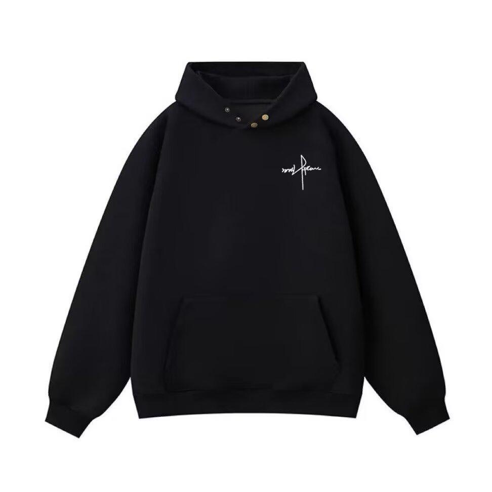Unisex Hoodie with Trendy Letter Buckle Design - Fashionable, Versatile, and Loose-Fit