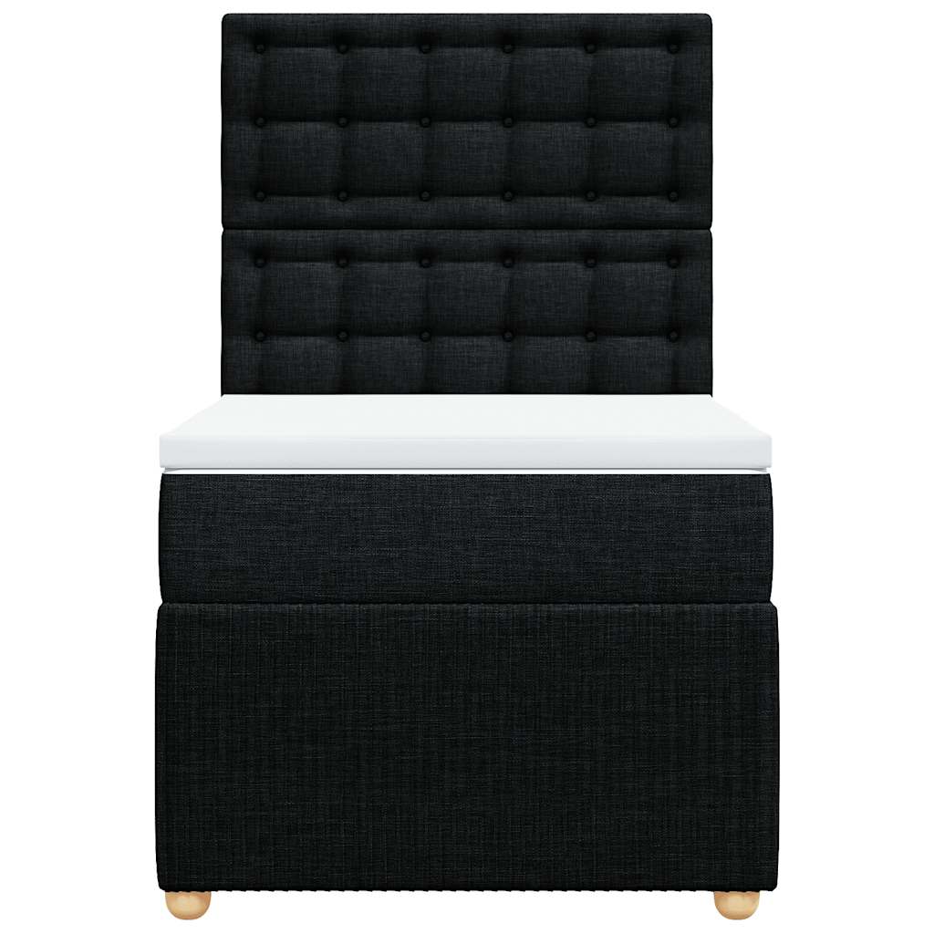 Box Spring Bed with Mattress Black 80 x 200 cm Fabric