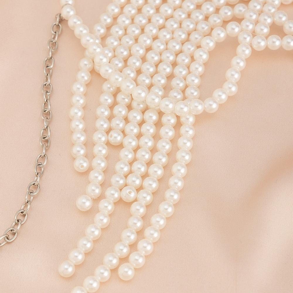 Imitation Pearl Shoulder Chain Necklace Pearl Tassel Body Chain Jewelry Women Jewelry