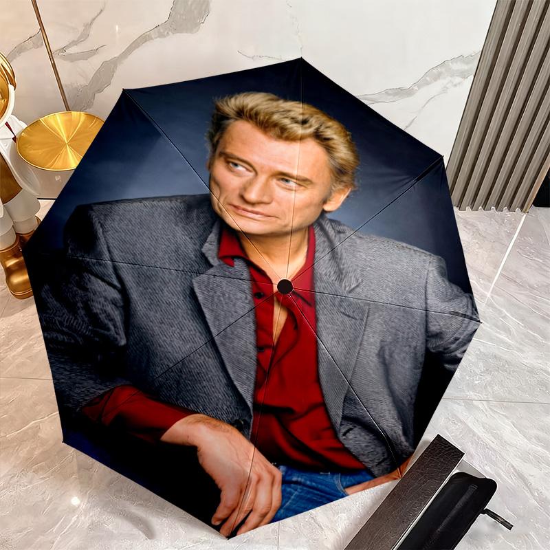 French legendary rock singer and actor Johnny Hallyday umbrella is suitable for all seasons, including home travel and outdoor activities Y1