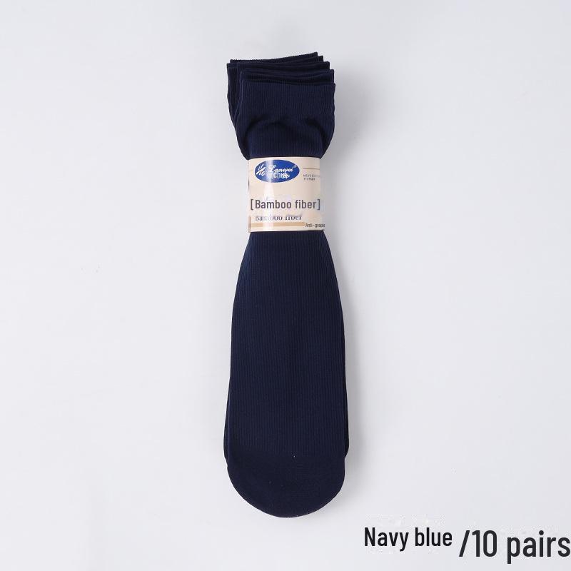 Ultra-thin Bamboo Fiber Socks for Men: Breathable, Sweat-Absorbent, Mid-Tube, Solid Color - Ideal for Spring and Summer Casual or Business Wear.