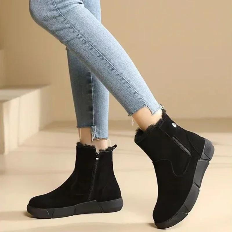 Модные черные женские зимние ботинки на платформе, байкерские ботильоны на толстой подошве, женские дизайнерские роскошные ботинки, стильная последняя горячая обувь для женщин