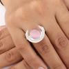 Natural Pink Cat's Eye Gemstone 925 Sterling Silver Handmade Jewelry Women Ring RR-48-37