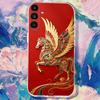 Красный конь в китайском стиле Чехол для телефона Samsung S24,S25,S30,S23,S21,S22,S20,S10,5G,FE,lite,PIus,Ультрапрозрачный Чехол