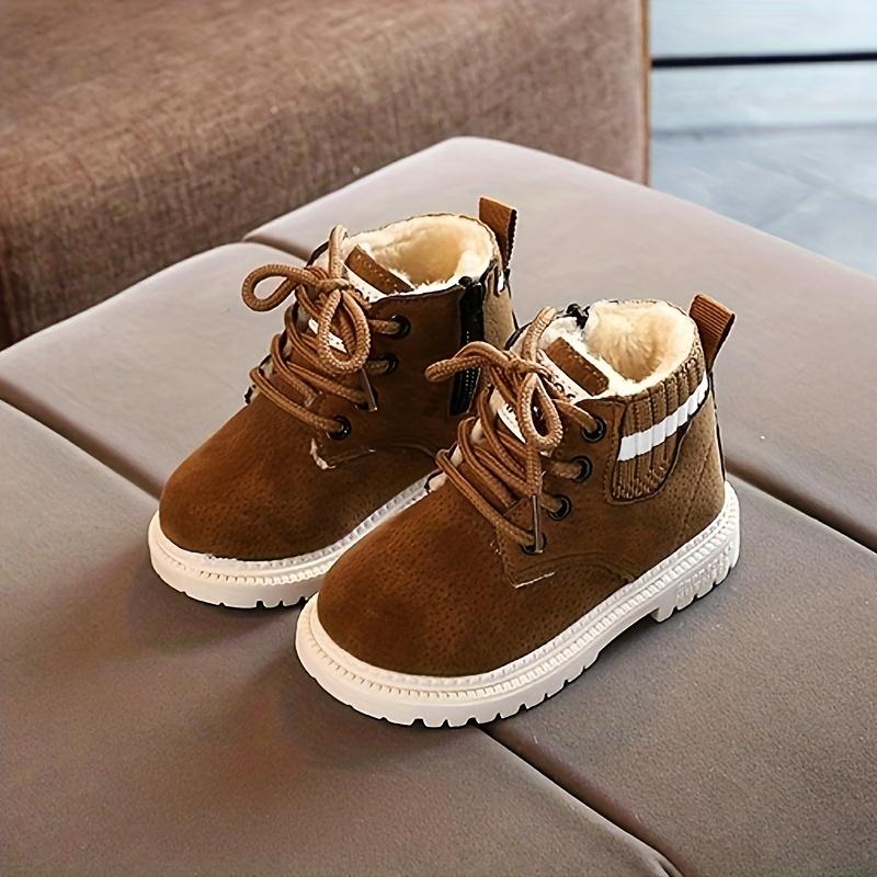 Винтажные ботильоны на флисе для девочек и детей, удобные, нескользящие, для дома, улицы, путешествий, осень-зима