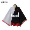 SCIONE Anime Cosplay Costume Danganronpa Black and White Bear Kimono Women's Cosplay Clothing Set