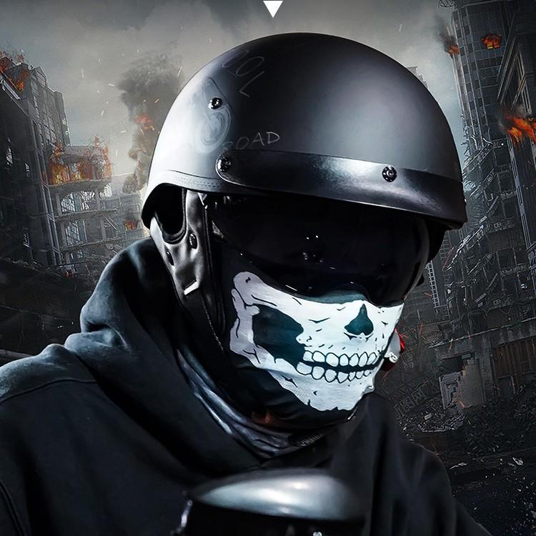 Locomotive Scooter Helmet Motorcycle Half Helmet Men'S And Women'S Helmet Four Seasons Light Locomotive Retro Helmet Riding