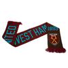 West Ham FC Official Football Jacquard Nero Design Scarf