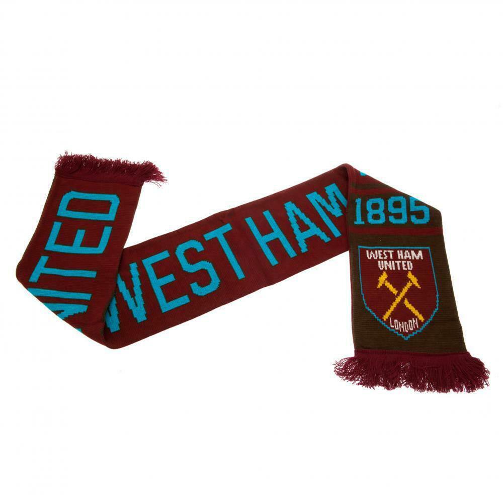 West Ham FC Official Football Jacquard Nero Design Scarf