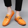 Женские удобные туфли на плоской подошве, мужские мокасины, лоферы, туфли для вождения, повседневные, без застежек, унисекс, большие размеры, фиолетовые, черные, зеленые, синие, кожаные туфли