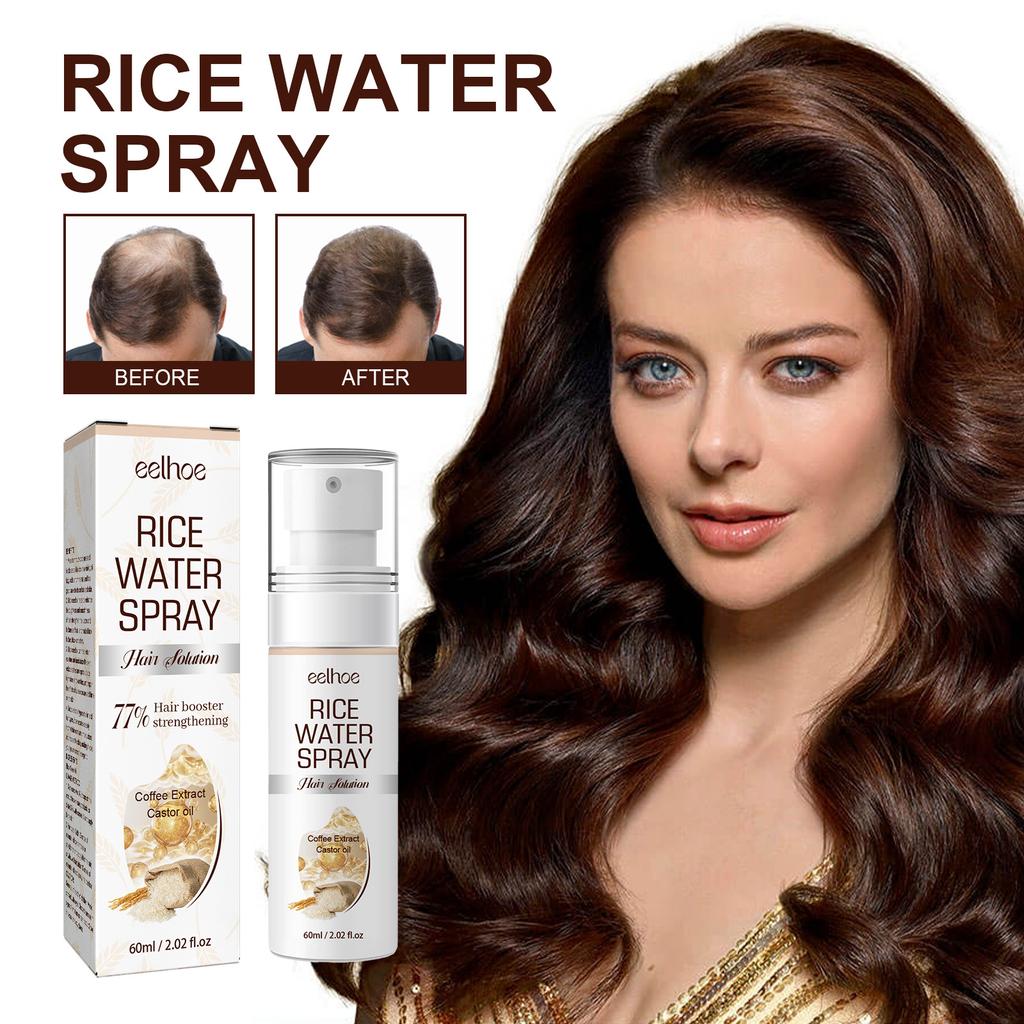Eelhoe Сыворотка с ферментированной рисовой водой, натуральная нежная рисовая вода, эссенция для волос с ферментированной рисовой водой, сыворотка для роста волос для истонченных волос, 60 мл