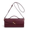 Ruyi Hand-woven Soft Leather Baguette Bag, Horizontal Square Organ Bag, Clutch Bag, Messenger Bag.
