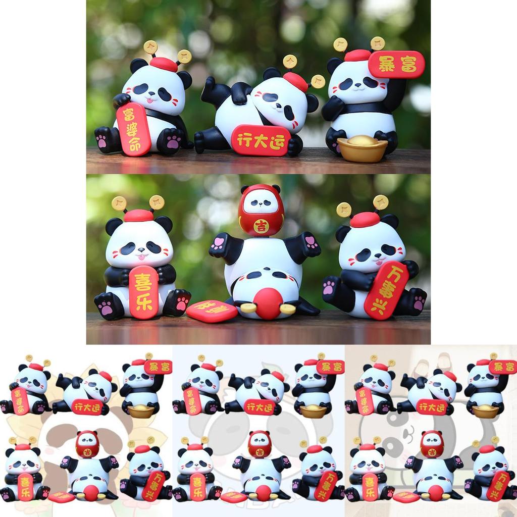 Unique Pvc Panda Series Ornament Perfect For Festive Cake Decorations And Whimsical Room Accessories Gifts