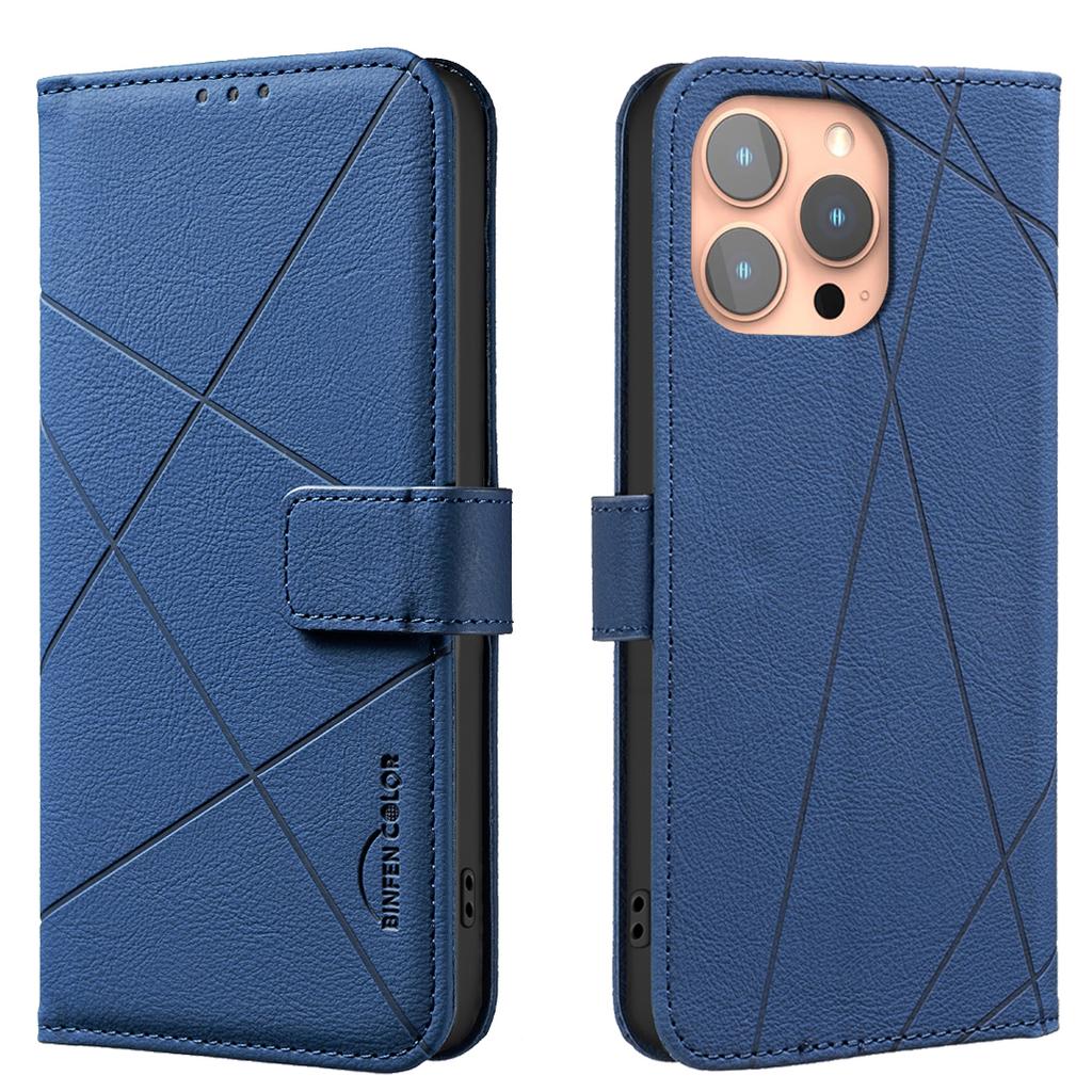 Кожаный чехол-книжка для iPhone 16 Pro Max 15 Plus 14 13 12 11 16E с тиснеными линиями, с отделениями для карт, в виде книжки, деловая обложка