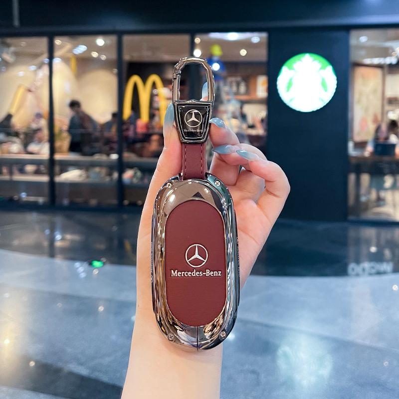 UHBKX1 2025 Hot Premium Leather Car Smart Remote Key Case Cover Shell For Mercedes Benz 2022 C S Class W206 W223 S350 C260 C300 S400 S4
