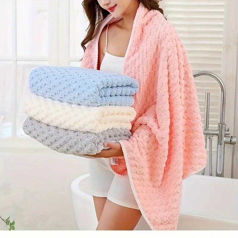 1/4PCS Adult Super Absorbent Ultra-fine Fiber Towel, Quick Drying Texture Towel, Soft Home Thickened Coral Velvet Bath Towel