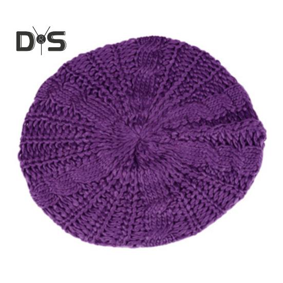 Женская осенне-зимняя вязаная шапка-чепчик, однотонная эластичная витая текстура, сохраняющая тепло, берет, кепка для фотосъемки, для активного отдыха на природе, путешествий, велоспорта