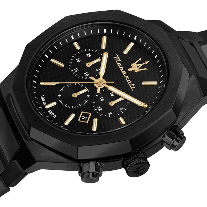 Montre homme - Maserati - Acier noir - Analogique - Ronde - Noir