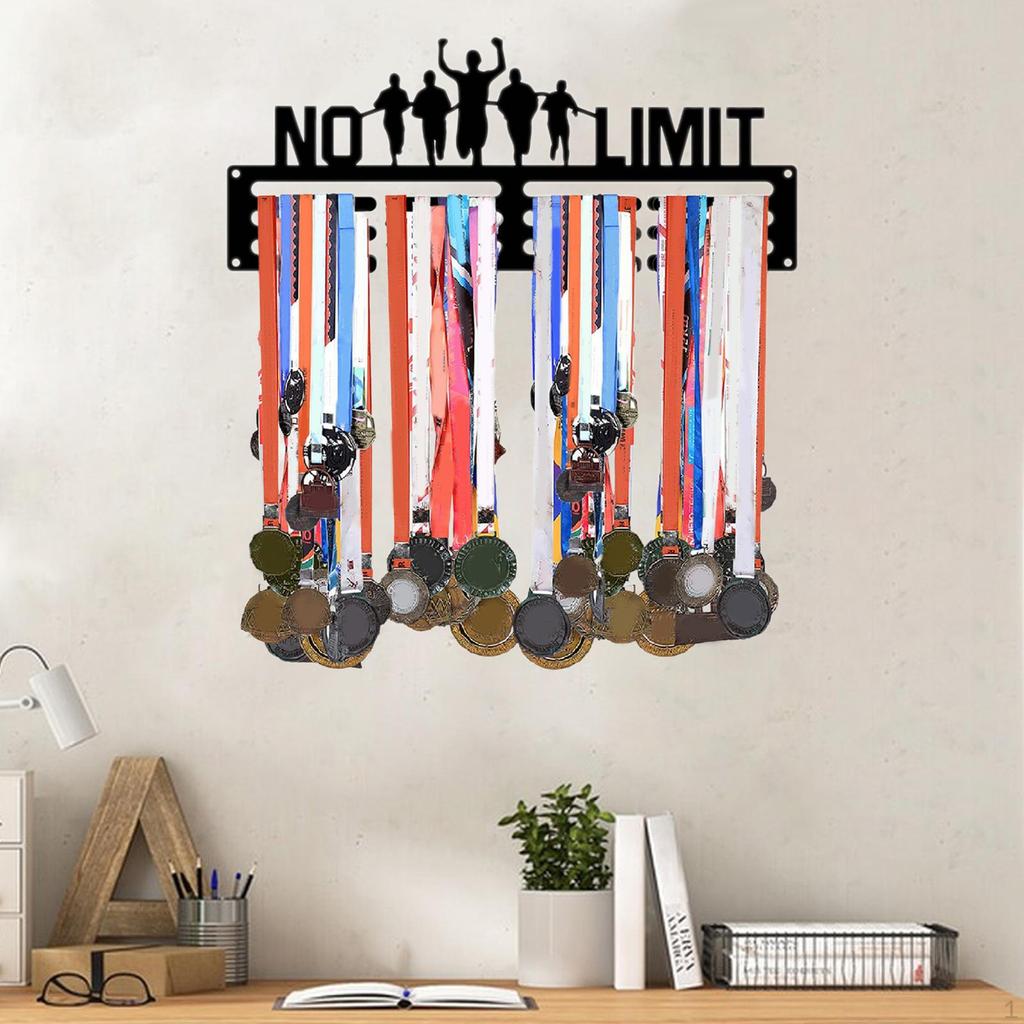 Wall-Mounted Medal Display Shelf for Athletic Achievements
