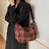 Осенне-зимняя ретро-сумка-пельмень в клетку для женщин, японская сумка-мессенджер для подростков, учеников младших классов средней школы, повседневная сумка на плечо