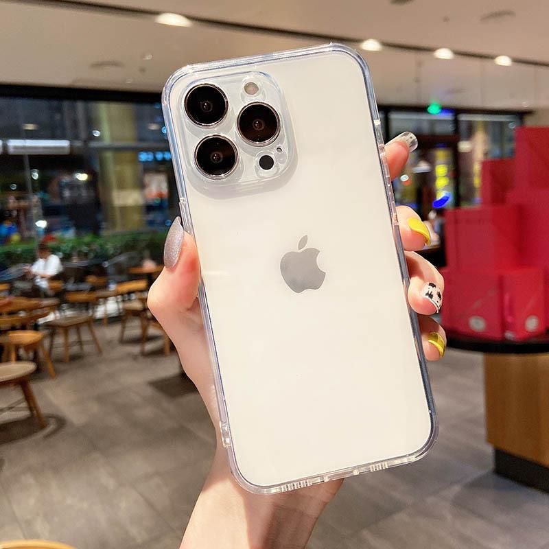 Подходит для чехла для мобильного телефона iPhone16Promax Apple 15 Флуоресцентный прозрачный ТПУ защитный чехол 12 Полностью закрывающая однотонная модель X