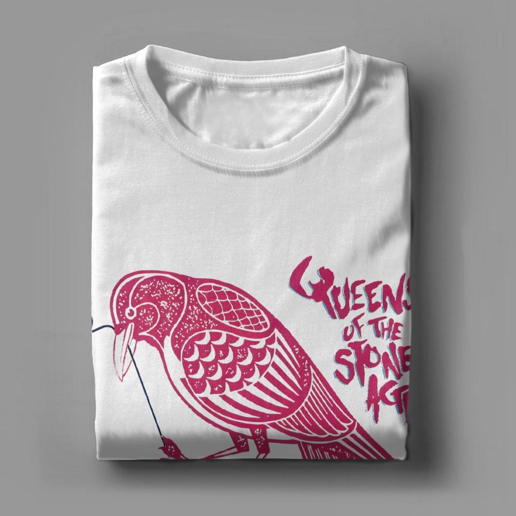 Мужская футболка Queens Of The Stone Age, хлопковая одежда, винтажная футболка с коротким рукавом и круглым воротом, графическая футболка