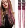 Heat Resistant Glitter Tinsel Hair Extensions Silk Hair String Extensions  For Kids Girls Women