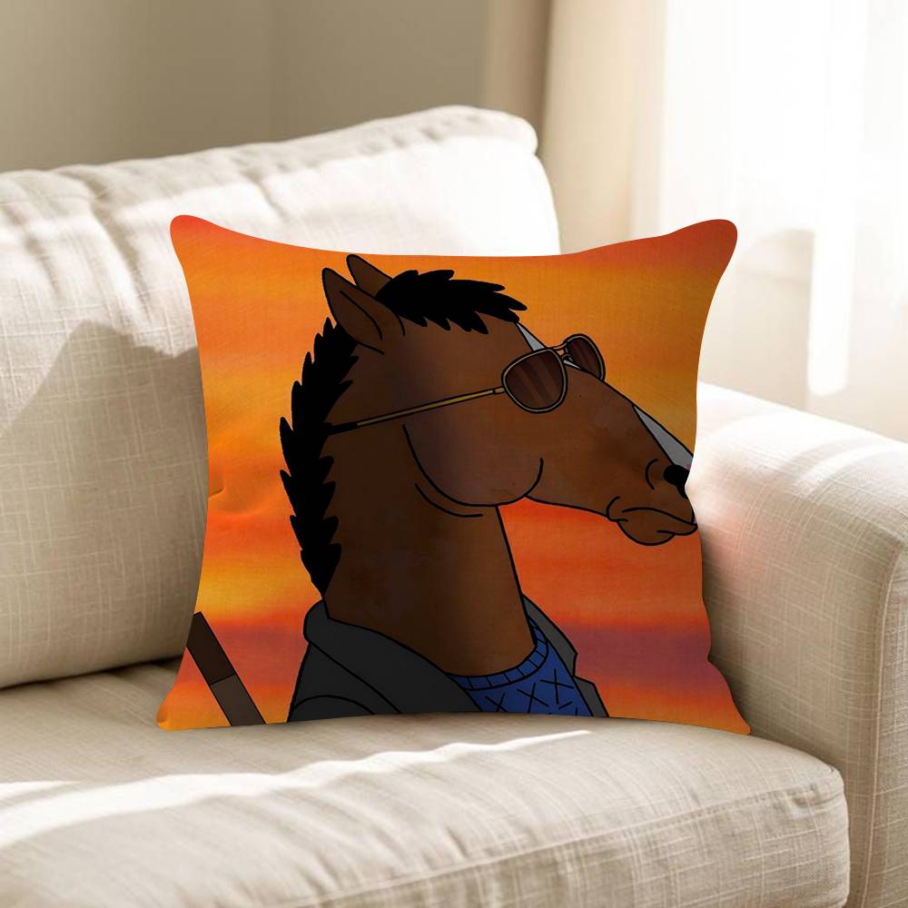 B BoJack Horseman Personalized Pillow Cover Kids Bedroom Wild Party Decor Pillowcase Kid Birthday Shower Gift