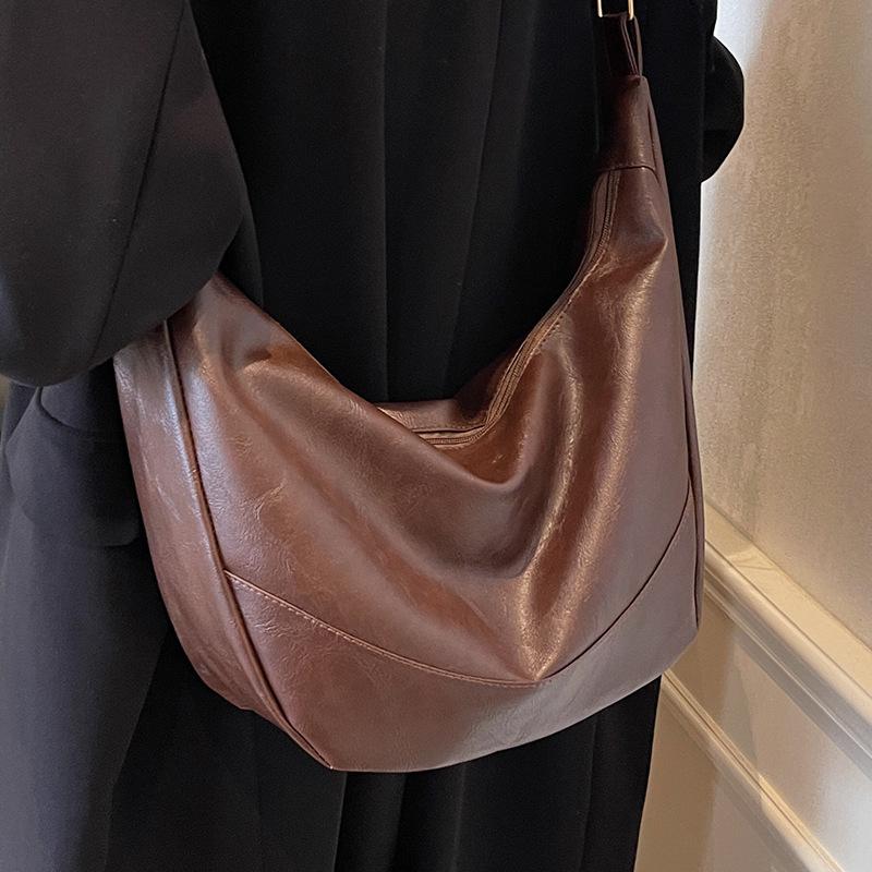 Повседневная большая вместимость однотонная весенняя новая модная новая ретро простая сумка-тоут через плечо с пельменями