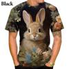 Cute Animal 3D Printing Rabbit Pattern Men's T-shirt Casual Funny Street Personality T-shirt