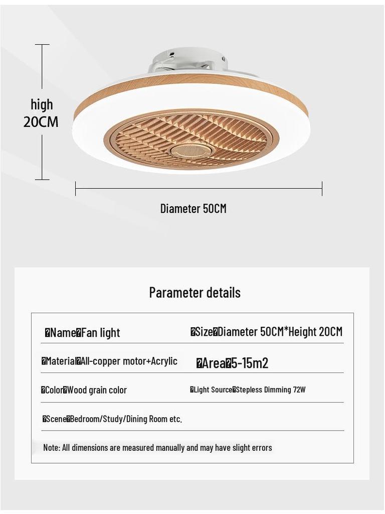 Japanese-Style Flush Mount Fan Light with Wood Grain, Chandelier for Living Room, Bedroom, Restaurant, 110V