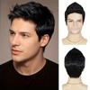 Synthetic Wigs Man Short Black Wigs for Men Natural Hairstyle Wig with Bangs Father Wig Gifts
