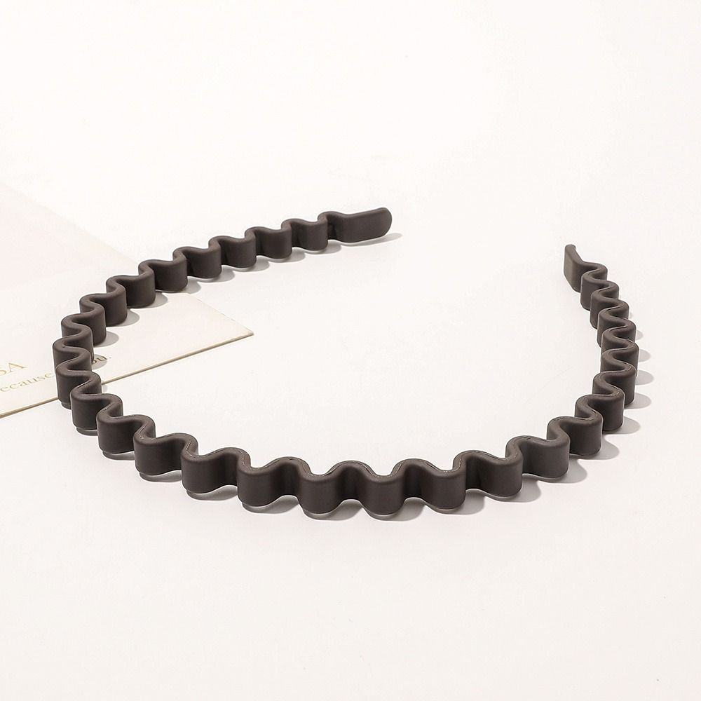 Solid Color Teeth Wave Hair Hoop Headdress Non-slip Hairband Teeth Matte Hair Hoop Outdoor