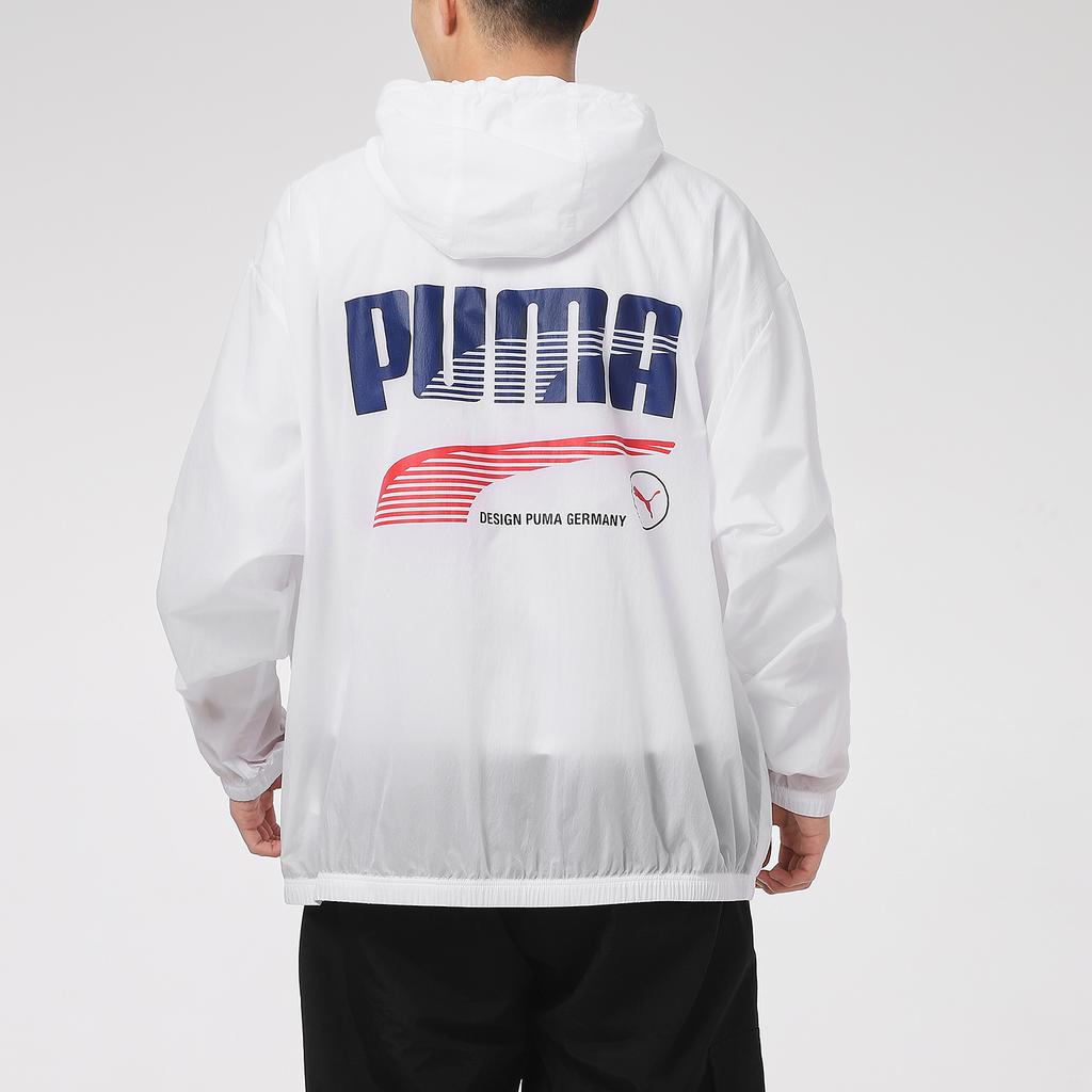 Puma Спортивная ветровка с логотипом и капюшоном. Мужская верхняя одежда Белый 531487-02