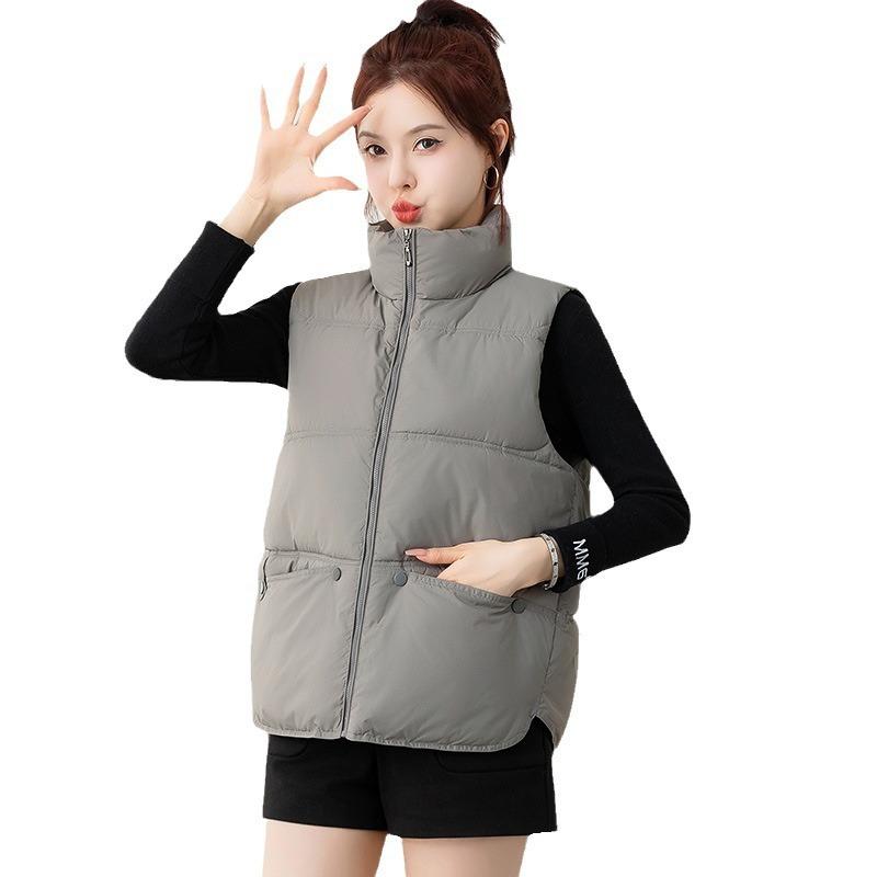 Short Down Cotton Vest Women's 2024 Spring and Autumn Winter New Loose Outer Wear Vest Thermal Vest Vest Vest Jacket