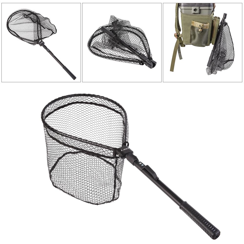 Fishing Landing Net Foldable Lightweight Net Nylon Mesh Fishing Brail Net Aluminum Alloy Frame Fishing Catching Releasing Nets