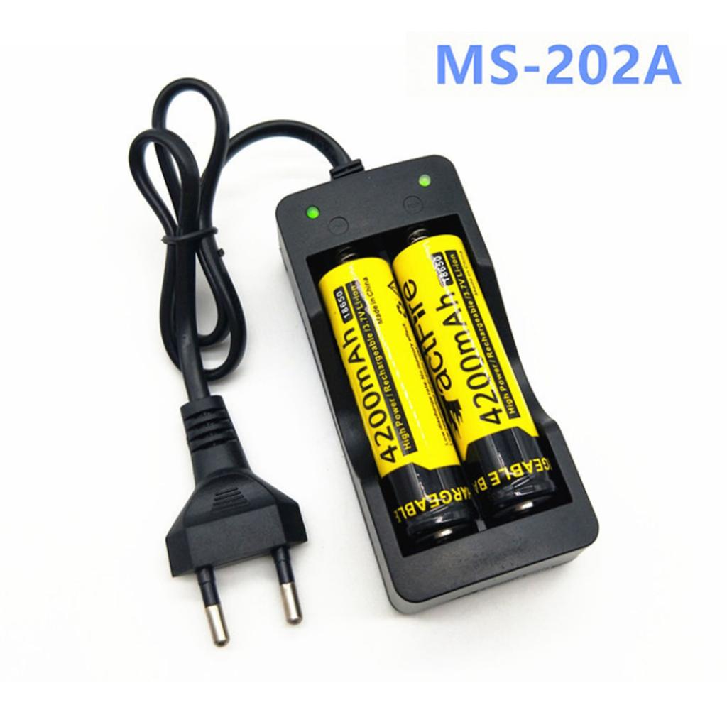 MS-202A Зарядное устройство для литий-ионных аккумуляторов 18650 Док-станция для зарядки перезаряжаемых аккумуляторов Независимая схема со световым индикатором