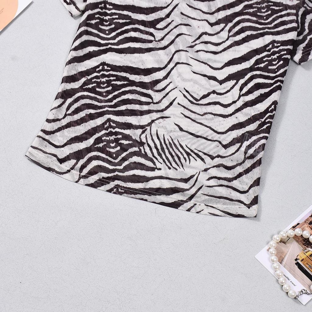 Летний бестселлер 2026: Женский топ европейского и американского стиля, облегающий, с принтом в виде сетки