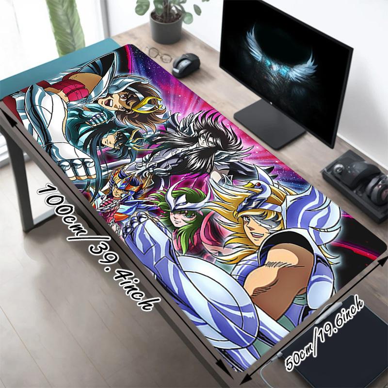 Saint Seiya Xl Gaming Mouse Pad Nonslip Rubber Base Stitched Edge Waterproof Desk Mat For Pc Laptop Gamer Office Computer Accessories C929777