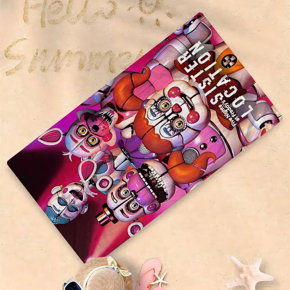 Fnaf Five-Nights-At-Freddy Микрофибровое одеяло Быстросохнущие пляжные полотенца Большой размер Печать Супервпитывающее Полотенце-одеяло для бассейна