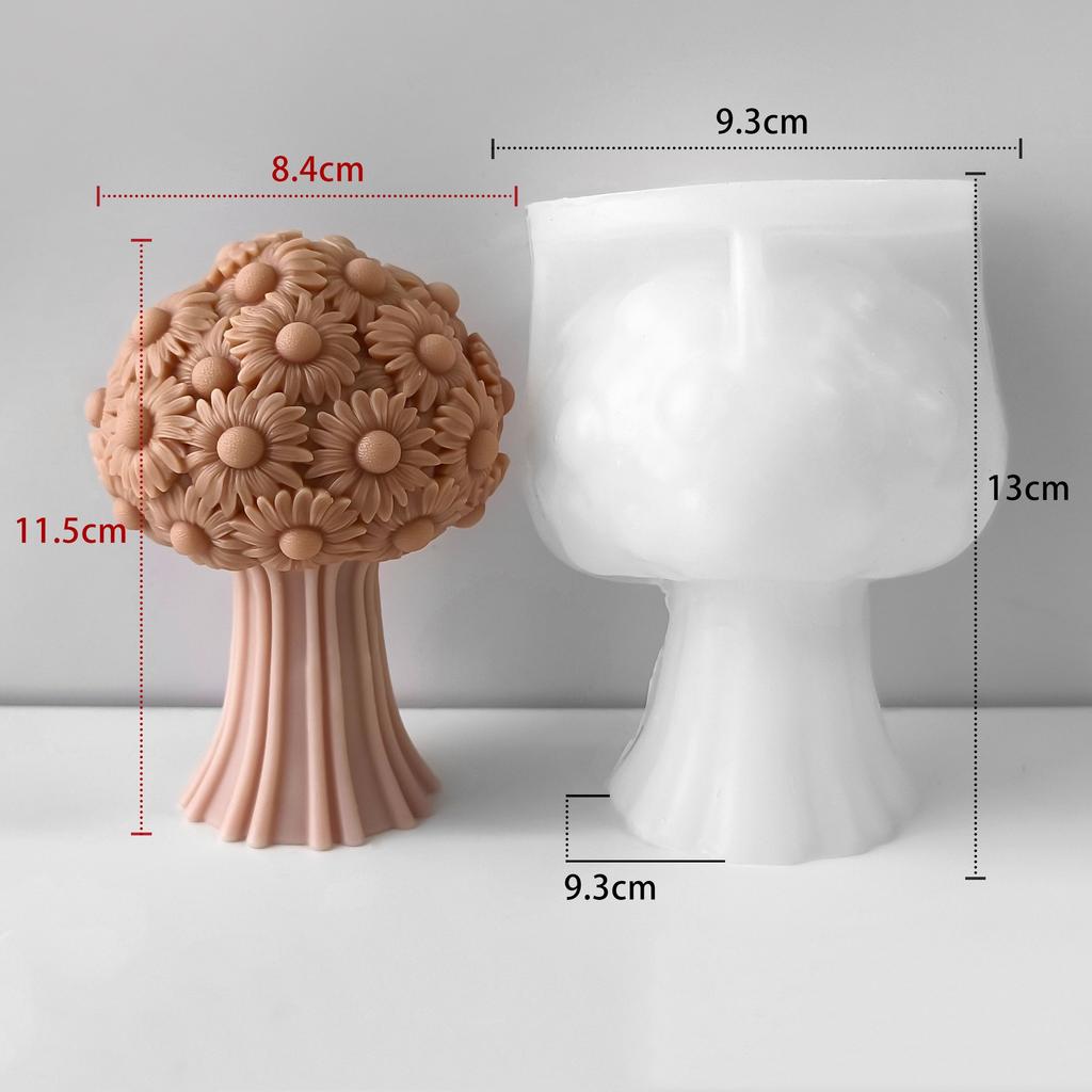 Daisy Flower Bouquet Aroma Candle Silicone Mold DIY Hand Rose Bouquet Handmade Soap Diffuser Stone Drip Mold