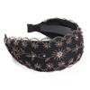 Temperament Lace Korean style Retro Crystal Flower headwear Wide edge headband Embroidery hairband